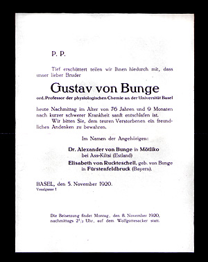 Todesanzeige bunge